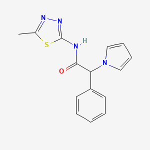 molecular formula C15H14N4OS B3013058 N-(5-methyl-1,3,4-thiadiazol-2-yl)-2-phenyl-2-(1H-pyrrol-1-yl)acetamide CAS No. 1286695-29-1