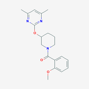 molecular formula C19H23N3O3 B3013060 (3-((4,6-二甲基嘧啶-2-基)氧基)哌啶-1-基)(2-甲氧基苯基)甲苯酮 CAS No. 2097930-94-2