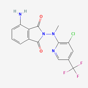 molecular formula C15H10ClF3N4O2 B3013074 4-amino-2-[[3-chloro-5-(trifluoromethyl)-2-pyridinyl](methyl)amino]-1H-isoindole-1,3(2H)-dione CAS No. 339278-06-7