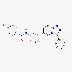 molecular formula C23H15FN6O B3013076 4-氟-N-[3-(3-吡啶-4-基-[1,2,4]三唑并[4,3-b]哒嗪-6-基)苯基]苯甲酰胺 CAS No. 891112-04-2