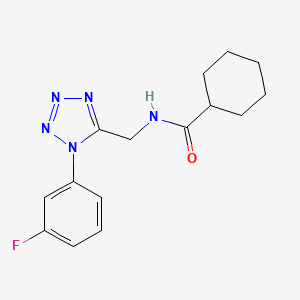 N-((1-(3-fluorophenyl)-1H-tetrazol-5-yl)methyl)cyclohexanecarboxamide