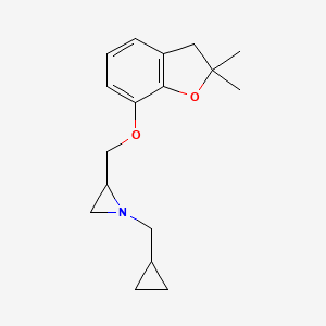 molecular formula C17H23NO2 B3013086 1-(Cyclopropylmethyl)-2-[(2,2-dimethyl-3H-1-benzofuran-7-yl)oxymethyl]aziridine CAS No. 2411258-27-8