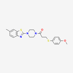 3-((4-Methoxyphenyl)thio)-1-(4-(6-methylbenzo[d]thiazol-2-yl)piperazin-1-yl)propan-1-one