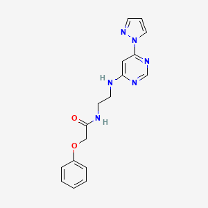 molecular formula C17H18N6O2 B3013089 N-(2-((6-(1H-pyrazol-1-yl)pyrimidin-4-yl)amino)ethyl)-2-phenoxyacetamide CAS No. 1171507-67-7
