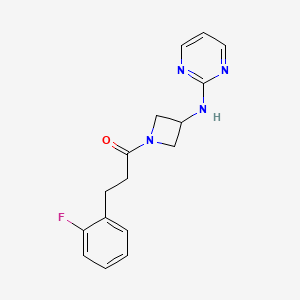 3-(2-Fluorophenyl)-1-(3-(pyrimidin-2-ylamino)azetidin-1-yl)propan-1-one