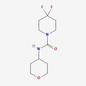 molecular formula C11H18F2N2O2 B3013099 4,4-二氟-N-(四氢-2H-吡喃-4-基)哌啶-1-甲酰胺 CAS No. 2097866-96-9