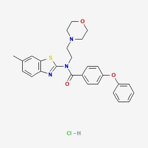 molecular formula C27H28ClN3O3S B3013110 N-(6-甲基苯并[d]噻唑-2-基)-N-(2-吗啉代乙基)-4-苯氧基苯甲酰胺盐酸盐 CAS No. 1329925-45-2