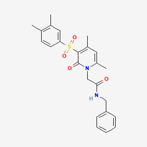 molecular formula C24H26N2O4S B3013113 N-benzyl-2-(3-((3,4-dimethylphenyl)sulfonyl)-4,6-dimethyl-2-oxopyridin-1(2H)-yl)acetamide CAS No. 1217123-74-4