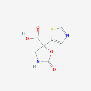molecular formula C7H6N2O4S B3013120 2-Oxo-5-(1,3-thiazol-5-yl)-1,3-oxazolidine-5-carboxylic acid CAS No. 2248337-91-7