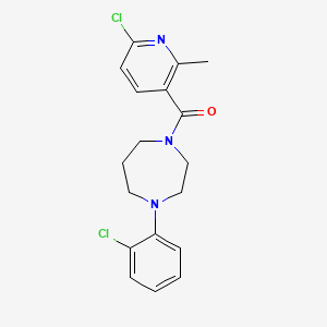 molecular formula C18H19Cl2N3O B3013121 1-(6-Chloro-2-methylpyridine-3-carbonyl)-4-(2-chlorophenyl)-1,4-diazepane CAS No. 2094283-23-3