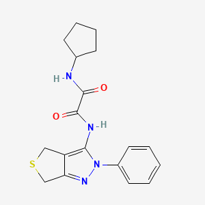 molecular formula C18H20N4O2S B3013125 N-cyclopentyl-N'-(2-phenyl-4,6-dihydrothieno[3,4-c]pyrazol-3-yl)oxamide CAS No. 900009-74-7