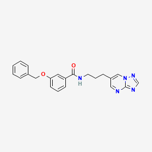 molecular formula C22H21N5O2 B3013136 N-(3-([1,2,4]triazolo[1,5-a]pyrimidin-6-yl)propyl)-3-(benzyloxy)benzamide CAS No. 2034376-95-7