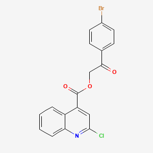 molecular formula C18H11BrClNO3 B3013138 2-(4-Bromophenyl)-2-oxoethyl 2-chloroquinoline-4-carboxylate CAS No. 352672-96-9
