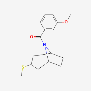 (3-methoxyphenyl)((1R,5S)-3-(methylthio)-8-azabicyclo[3.2.1]octan-8-yl)methanone