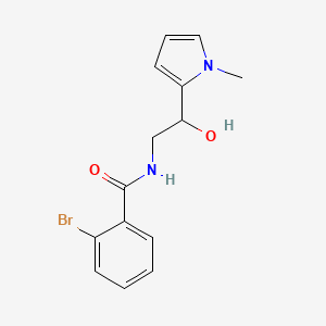 molecular formula C14H15BrN2O2 B3013141 2-bromo-N-(2-hydroxy-2-(1-methyl-1H-pyrrol-2-yl)ethyl)benzamide CAS No. 1396794-52-7