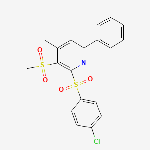 4-Chlorophenyl 4-methyl-3-(methylsulfonyl)-6-phenyl-2-pyridinyl sulfone