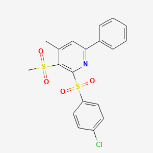 molecular formula C19H16ClNO4S2 B3013146 4-氯苯基 4-甲基-3-(甲磺酰基)-6-苯基-2-吡啶基砜 CAS No. 339017-10-6