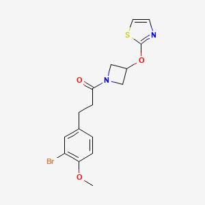 molecular formula C16H17BrN2O3S B3013154 3-(3-Bromo-4-methoxyphenyl)-1-(3-(thiazol-2-yloxy)azetidin-1-yl)propan-1-one CAS No. 1797161-07-9