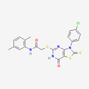 2-((3-(4-chlorophenyl)-7-oxo-2-thioxo-2,3,6,7-tetrahydrothiazolo[4,5-d]pyrimidin-5-yl)thio)-N-(2,5-dimethylphenyl)acetamide