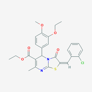 ethyl 2-(2-chlorobenzylidene)-5-(3-ethoxy-4-methoxyphenyl)-7-methyl-3-oxo-2,3-dihydro-5H-[1,3]thiazolo[3,2-a]pyrimidine-6-carboxylate