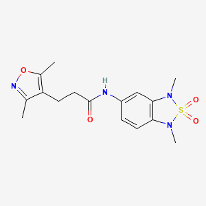 N-(1,3-dimethyl-2,2-dioxido-1,3-dihydrobenzo[c][1,2,5]thiadiazol-5-yl)-3-(3,5-dimethylisoxazol-4-yl)propanamide