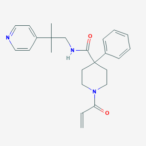 molecular formula C24H29N3O2 B3013179 N-(2-Methyl-2-pyridin-4-ylpropyl)-4-phenyl-1-prop-2-enoylpiperidine-4-carboxamide CAS No. 2199338-33-3