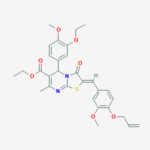 molecular formula C30H32N2O7S B301318 ethyl 2-[4-(allyloxy)-3-methoxybenzylidene]-5-(3-ethoxy-4-methoxyphenyl)-7-methyl-3-oxo-2,3-dihydro-5H-[1,3]thiazolo[3,2-a]pyrimidine-6-carboxylate 