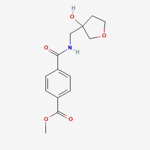 molecular formula C14H17NO5 B3013184 Methyl 4-(((3-hydroxytetrahydrofuran-3-yl)methyl)carbamoyl)benzoate CAS No. 2034419-17-3