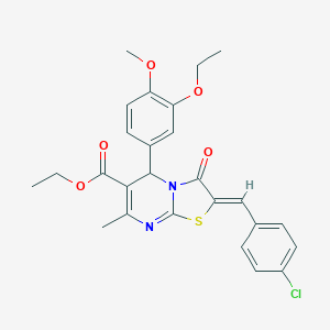 ethyl 2-(4-chlorobenzylidene)-5-(3-ethoxy-4-methoxyphenyl)-7-methyl-3-oxo-2,3-dihydro-5H-[1,3]thiazolo[3,2-a]pyrimidine-6-carboxylate