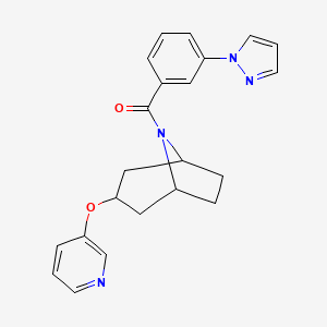 (3-(1H-pyrazol-1-yl)phenyl)((1R,5S)-3-(pyridin-3-yloxy)-8-azabicyclo[3.2.1]octan-8-yl)methanone