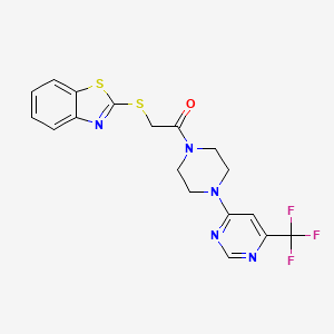 2-(Benzo[d]thiazol-2-ylthio)-1-(4-(6-(trifluoromethyl)pyrimidin-4-yl)piperazin-1-yl)ethanone