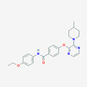 N-(4-ethoxyphenyl)-4-[3-(4-methylpiperidin-1-yl)pyrazin-2-yl]oxybenzamide