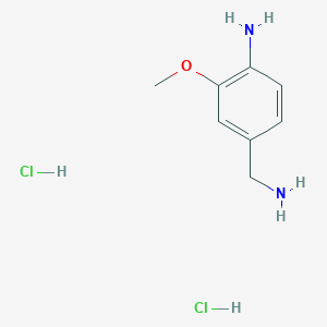 molecular formula C8H14Cl2N2O B3013211 4-(Aminomethyl)-2-methoxyaniline dihydrochloride CAS No. 2225146-89-2