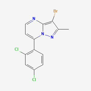 molecular formula C13H8BrCl2N3 B3013213 3-Bromo-7-(2,4-dichlorophenyl)-2-methylpyrazolo[1,5-a]pyrimidine CAS No. 478249-01-3