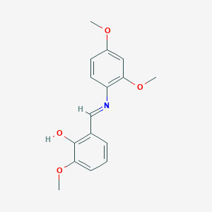 molecular formula C16H17NO4 B3013221 2-{(E)-[(2,4-二甲氧基苯基)亚氨基]甲基}-6-甲氧基苯酚 CAS No. 2011779-89-6