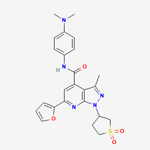 N-(4-(dimethylamino)phenyl)-1-(1,1-dioxidotetrahydrothiophen-3-yl)-6-(furan-2-yl)-3-methyl-1H-pyrazolo[3,4-b]pyridine-4-carboxamide