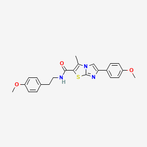 molecular formula C23H23N3O3S B3013231 N-(4-methoxyphenethyl)-6-(4-methoxyphenyl)-3-methylimidazo[2,1-b]thiazole-2-carboxamide CAS No. 921098-79-5