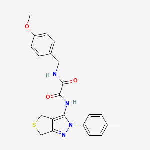 molecular formula C22H22N4O3S B3013232 N1-(4-methoxybenzyl)-N2-(2-(p-tolyl)-4,6-dihydro-2H-thieno[3,4-c]pyrazol-3-yl)oxalamide CAS No. 899755-87-4