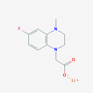 molecular formula C11H12FLiN2O2 B3013233 Lithium;2-(6-fluoro-4-methyl-2,3-dihydroquinoxalin-1-yl)acetate CAS No. 2375270-00-9