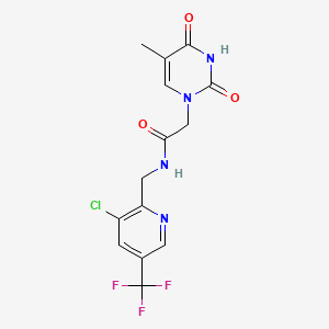 N-{[3-chloro-5-(trifluoromethyl)pyridin-2-yl]methyl}-2-(5-methyl-2,4-dioxo-1,2,3,4-tetrahydropyrimidin-1-yl)acetamide