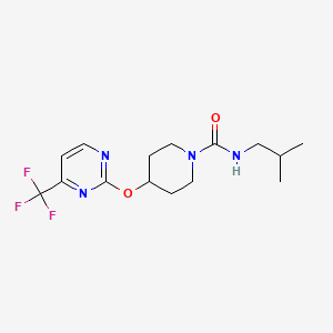 molecular formula C15H21F3N4O2 B3013250 N-(2-Methylpropyl)-4-[4-(trifluoromethyl)pyrimidin-2-yl]oxypiperidine-1-carboxamide CAS No. 2380169-90-2