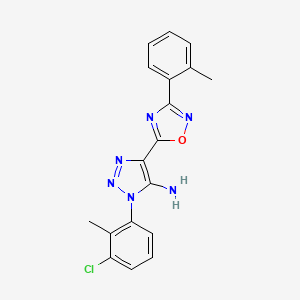 molecular formula C18H15ClN6O B3013251 1-(3-chloro-2-methylphenyl)-4-[3-(2-methylphenyl)-1,2,4-oxadiazol-5-yl]-1H-1,2,3-triazol-5-amine CAS No. 892744-83-1