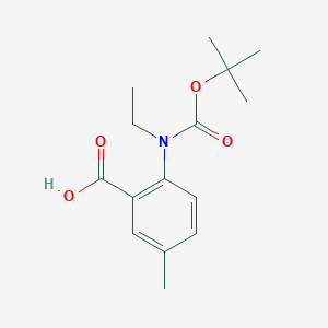 molecular formula C15H21NO4 B3013255 2-[Ethyl-[(2-methylpropan-2-yl)oxycarbonyl]amino]-5-methylbenzoic acid CAS No. 2248405-29-8