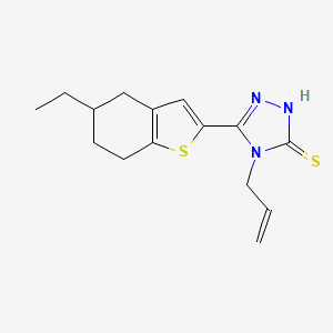 molecular formula C15H19N3S2 B3013256 3-(5-乙基-4,5,6,7-四氢-1-苯并噻吩-2-基)-4-丙-2-烯基-1H-1,2,4-三唑-5-硫酮 CAS No. 790263-61-5