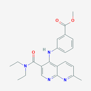 molecular formula C22H24N4O3 B3013257 Methyl 3-((3-(diethylcarbamoyl)-7-methyl-1,8-naphthyridin-4-yl)amino)benzoate CAS No. 1251571-88-6