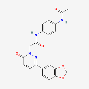 molecular formula C21H18N4O5 B3013264 N-(4-acetamidophenyl)-2-[3-(1,3-benzodioxol-5-yl)-6-oxopyridazin-1-yl]acetamide CAS No. 941972-74-3