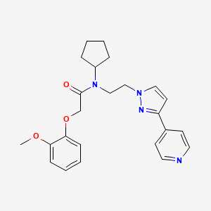 N-cyclopentyl-2-(2-methoxyphenoxy)-N-(2-(3-(pyridin-4-yl)-1H-pyrazol-1-yl)ethyl)acetamide