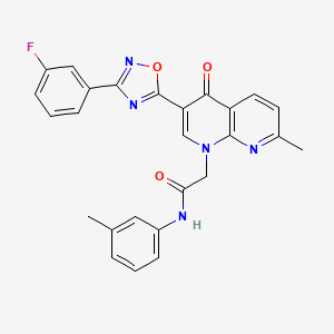 molecular formula C26H20FN5O3 B3013267 2-(4-{[(4-甲氧基苯基)磺酰基]氨基}苯氧基)-N-(四氢呋喃-2-基甲基)烟酰胺 CAS No. 1029770-09-9