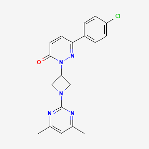 molecular formula C19H18ClN5O B3013268 6-(4-Chlorophenyl)-2-[1-(4,6-dimethylpyrimidin-2-yl)azetidin-3-yl]pyridazin-3-one CAS No. 2380167-10-0