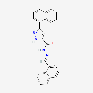 (E)-3-(naphthalen-1-yl)-N'-(naphthalen-1-ylmethylene)-1H-pyrazole-5-carbohydrazide